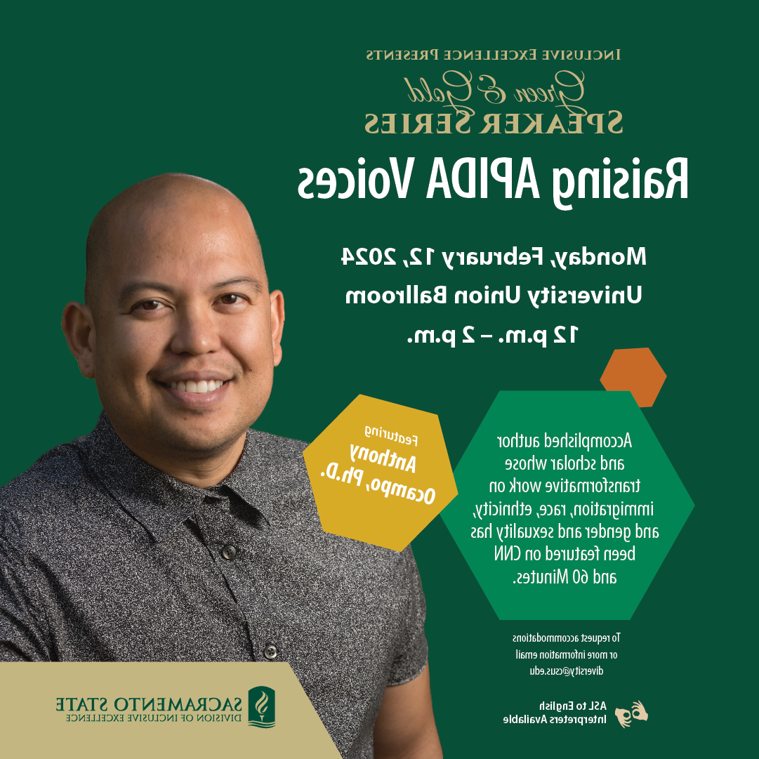 Green & Gold speaker series feat. Anthony Ocampo Feb. 12 from 12-2 in Union Ballroom 
