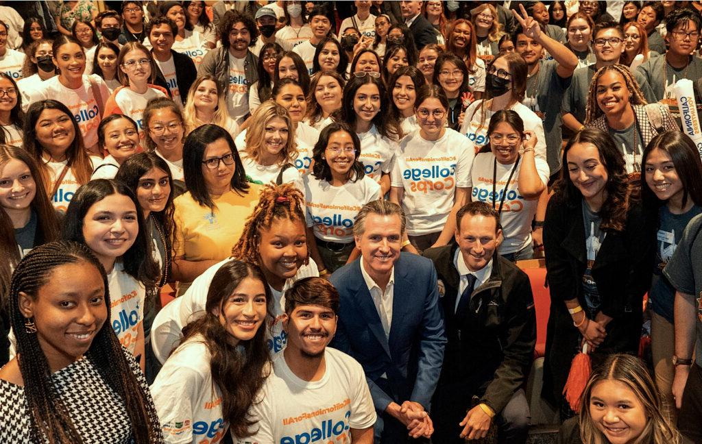 Group of students with Governor Newsom